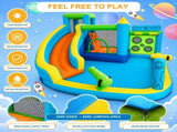 7-in-1 Inflatable Bounce House with Water Slide & 480W Blower, Kids Bouncy Castle with Climbing 96622023