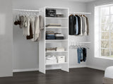 Hollis Modular Closet System with Open Shelves, Dual Hanging Rods and Vertical Storage Design, White B097P474320