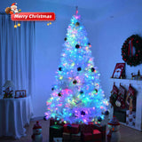 7 FT Pre-lit Artificial Christmas Tree, APP Controlled Xmas Tree Hinged Branches with 400 RGB Lights 62233603