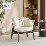 Velvet Accent Chair Barrel Chair with Metal Legs Modern Comfy Armchair Accent Reading Chair for 99876749