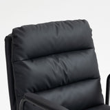 Office Chair,Mid Back Home Office Desk Task Chair with Wheels and Arms Ergonomic PU Leather Computer W1143133924