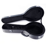Hardshell A-Style Microgroove Pattern Leather Wood Mandolin Case Black 50934561