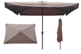 10 x 6.5ft Rectangular Patio Umbrella Outdoor Market Umbrellas with Crank and Push Button Tilt for W65627941