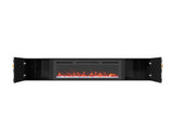 67 in. Black Media TV Stand in High Gloss Paint MDF T3609P347458
