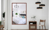 60"x40" Oversized Modern Rectangle Bathroom Mirror with walnut Frame Decorative Large Wall Mirrors W708P297661