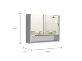Manchester Rectangle Medicine Cabinet with Mirror White B06280343