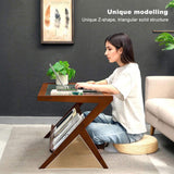 Rattan Coffee Tables for Living Room, Mid Century Modern Coffee Table with Glass Top, Large Boho W3101P314783