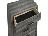 Denver Modern Style 5-Drawer Chest Made with Wood in Gray B009P272310