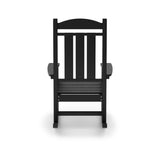 Black Traditional Porch Rocker Classic HDPE Poly Lumber for Porch, Patio, and Garden Comfort B195P198773