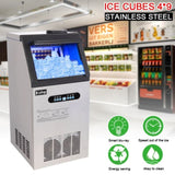 ZNTS ZK-110 120V 240W 110lbs/50kg/24h Ice Maker Stainless Steel Transparent Frosted 19503992