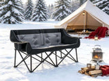Heated Camping Chair for 2 Oversized Folding Padded Loveseat with 3 Heat Levels 4 Heating Zones 06353425