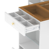 Closet Island with 6 Drawers, Wardrobe Armoire Bedroom Island with Glass Display Top and Open 07777254