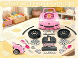 Pink Kids Mechanic Truck Engine Toy Set Interactive Car Service Play Set for Toddlers 14781785
