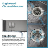 Stainless Steel Kitchen Sink, 33x19 Single Bowl, Undermount Handmade Sink in Brushed, with Cutting T3177P296193