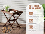 Foldable tray rack, solid teak tray table for garden terraces 58375246