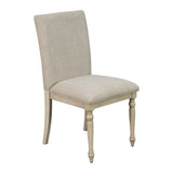 Upholstered Dining Chair with Turned Wood Legs Set of 2 B03548996