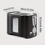 2 Slice Toaster, Quick & Even Results Every Time, Wide Slots Fit Any Size Bread Drop-Down Crumb Tray 77280284