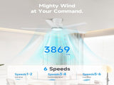 44 inch Ceiling Fans with Lights, Large Air Volume Ceiling Fans with Reversible Quiet DC Motor and 68742749