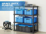 Black Plastic 4-Tier Shelf 36" W x 18" D x 53" H, Up to 600 lb Total Capacity 15101529