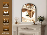 16"x24" Arched Wall Mounted Bathroom Mirror Arched Vanity Mirror, Black 68393681
