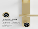 Brushed Gold Heated Rack for Bathroom,Wall Mounted with Intelligent Touch Screen Timer, 4-Bar 79992665