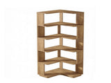 65 Inch L Shaped Corner Bookshelf with 6 Tier Display Shelves and Anti Drop Panel 39985626