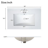 30'' Farmhouse Bathroom Vanity with Ceramic Sink, Soft-Close Door, Adjustable Shelf, Olive Green N729P290712F