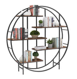 Round 5-Tier Metal Plant Stand bookcase storage rack, Indoor Living Room Terrace Garden Balcony W116290852