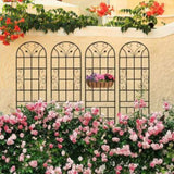 4 Pack Metal Garden Trellis 86.7" x 19.7" Rustproof Trellis for Climbing Plants Outdoor Flower W1586P268035