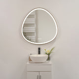 32 x 32 in. Gunmetal Grey Framed Dimmable Anti-Fog LED Bathroom Vanity Mirror W716P233470