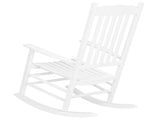 68.5*86*115CM Square Wooden Rocking Chair Wavy Backboard White 64145404