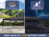 10'x20' Instant Pop Up Canopy Tent Black, No Sidewalls, 28/22mm Powder Coated Steel Frame, 10x20mm 10924017