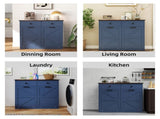 Farmhouse Blue Double Tilt Out Trash for 20 Gallon Trash Cans, Free Standing Recycling W2557P324526