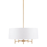 5-Light White Drum Shade Chandelier B03599265