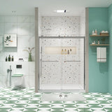 Bypass shower door, sliding door, with 5/16" tempered glass and Polished Chrome finish 6074 W2122P166984