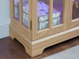 LED Curio Display Cabinet Antique Display Cabinet with Glass Doors Adjustable Shelves for W2275P460422