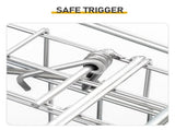 32" Live Animal Cage Trap, Heavy Duty Folding Raccoon Trap, Humane Cat Trap with Handle, Silver 79770301