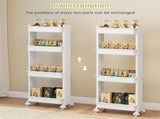 4-Tier DIY Rolling Storage Cart, 15.5" 9" 40.5" with Detachable Ventilated Trays for Kitchen & 45605880