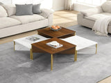 Modern Nesting Coffee Tables Set of 4 -Mid Century Modern Square Living Room Table, Free Adjustable N770P309785W