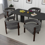 COOLMORE Modern Accent Chair Teddy Upholstered Armchair with Open Back 3 Legs Barrel Dining Chair W395P233456