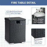 40*40*57cm Iron Frame Gas Bottle Storage Rattan Side Table Black Gradient 71591038