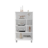 Bellagio 40" Tall Four-Tier Shelf Base Cabinet with 6 Cubbies White B070P254750