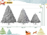 4FT Sliver Pre-Lit Artificial Christmas Tree, Hinged Full Tree with Metal Stand, 400 Branch Tips, 97863431