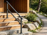 4-5 Step Stair Handrail Kit for Outdoor Steps, Black Square Tube Design 91154754