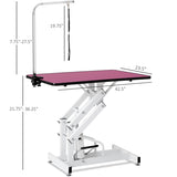 ZNTS 42.5INCH HYDRAULIC PET GROOMING TABLE PINK COLOR 46798649