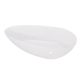 59" Freestanding Solid Surface Bathtub, Luxury Handcrafted Stone Resin Freestanding Soaking Bathtub W1573P176229