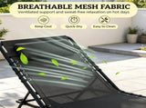 Black Folding Chaise Lounge Pool Chair for Poolside Sunbathing, 4-Position Reclining Back, Pillow, 61233433
