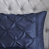 7 Piece Tufted Comforter Set Navy Cal King B03596833