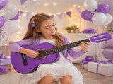 Purple 30-inch Round Acoustic Guitar with Picks, Strings, Capo, Case, Tuner, and Strap 79796997