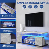 TV Stand for 70 Inch TV LED Gaming Entertainment Center Media Storage Console Table with Large Side W2178P149212